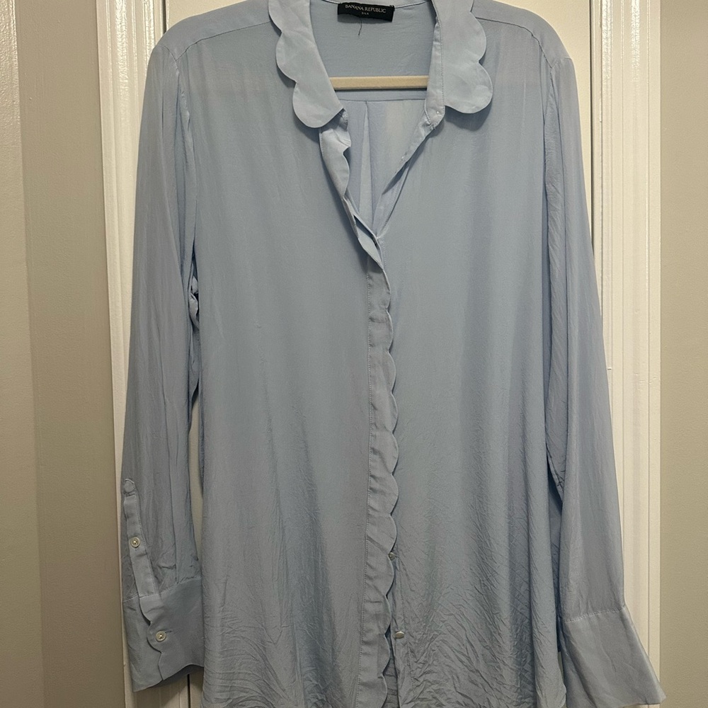Banana Republic Soft Blue Silk Blouse